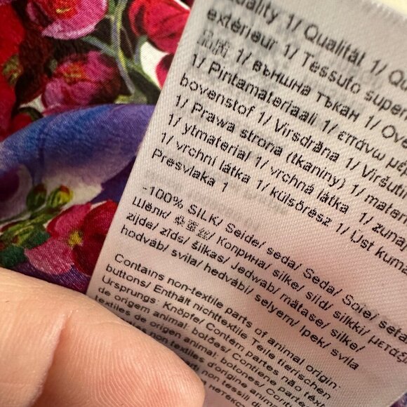 Escada Nicoli Silk Floral Blouse Womens Size 38 M Button Up Shirt Classic Work - Picture 9 of 11